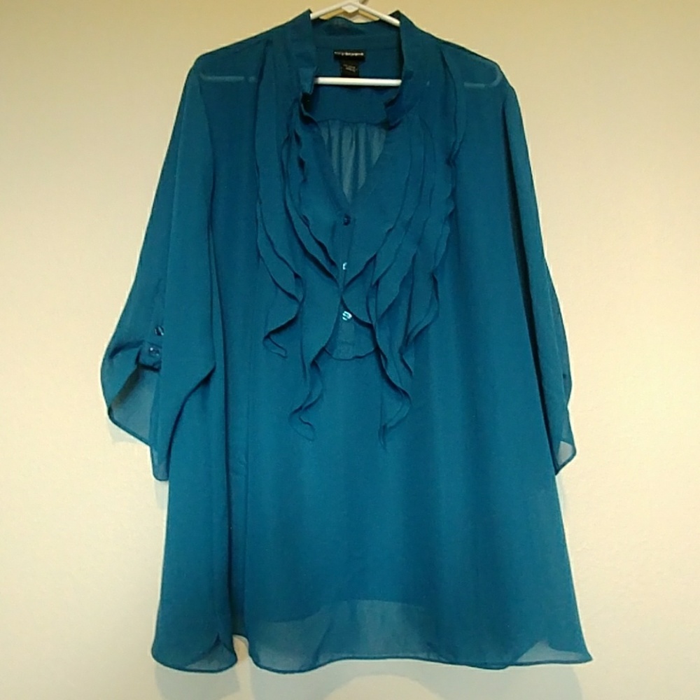 Darling sheer blue blouse from Lane Bryant 26/28!